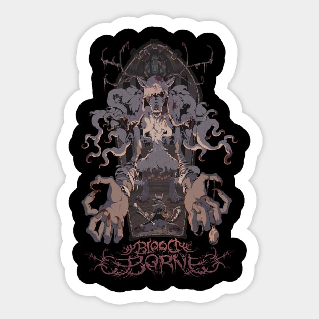 Unofficial Bloodborne Metal Band Tee Sticker by peanutgolem